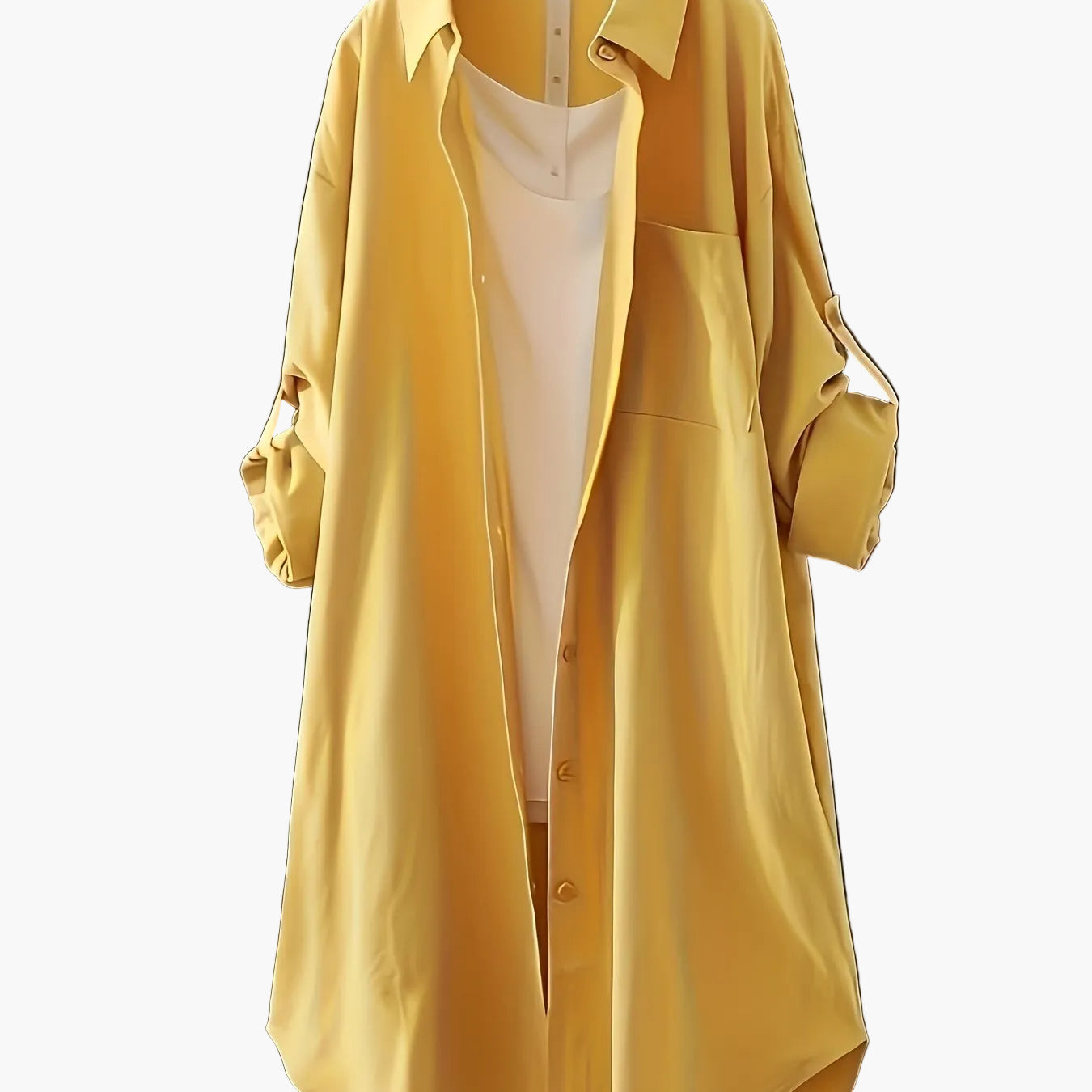 Damen Oversize Hemdblusenkleid mit lässigem Layer-Look – Ideal für Alltag und Büro