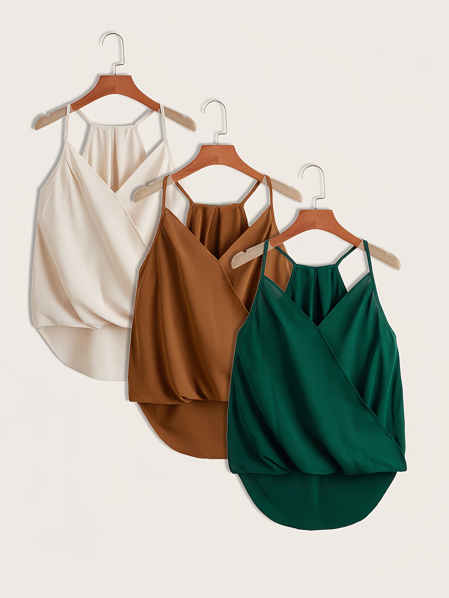 Damen Wickel-Top mit Drapierung und Halterneck – Modische Bluse für Freizeit und Büro