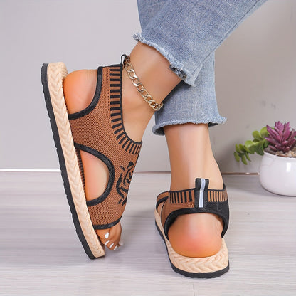 Damen Casual Sandalen mit Blumenmuster – Bequeme Sommerschuhe mit offener Zehenpartie