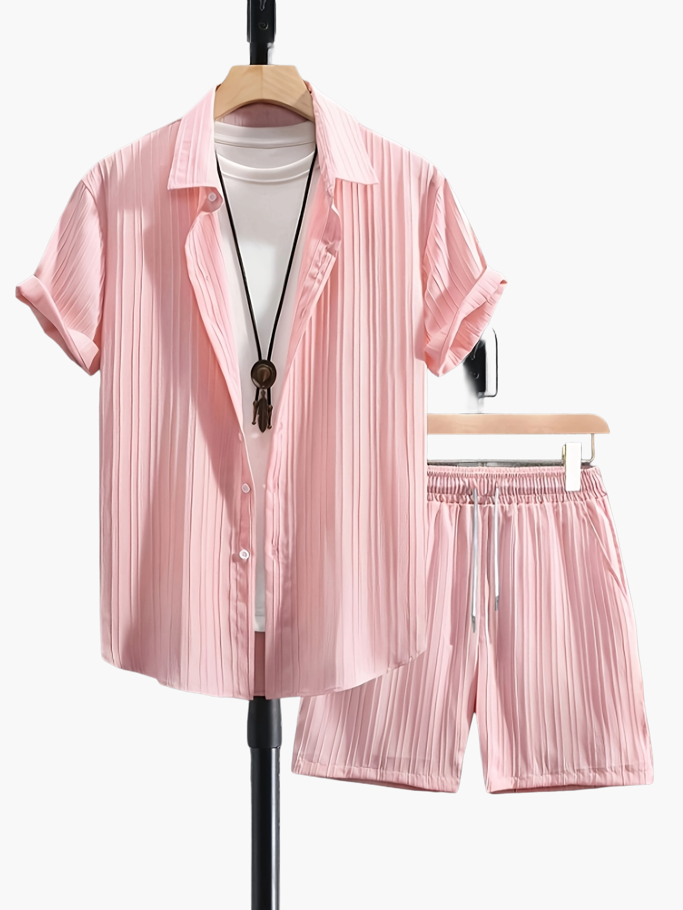 Herren Sommer Freizeit Set – Kurzarm Hemd & Shorts – Stilvolles, Lockeres Outfit für Alltag & Urlaub