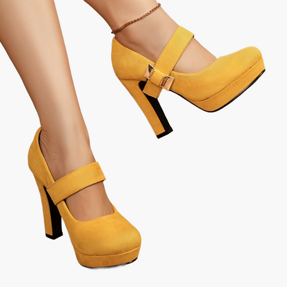 Damen Mary-Jane High Heels mit Blockabsatz für elegante Anlässe