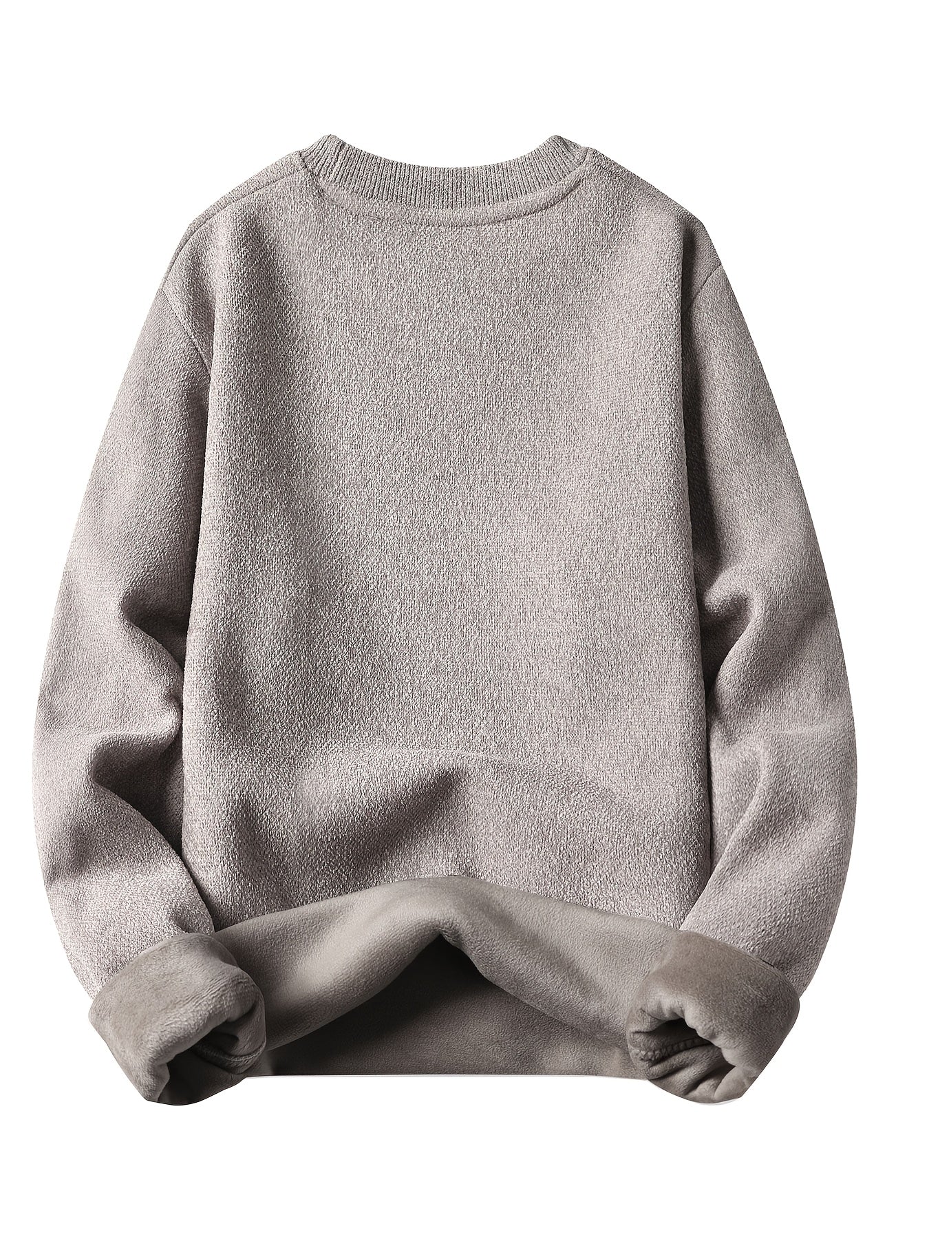 Unisex Langarm Sweatshirt Rundhals Fleece-Futter Melange-Optik