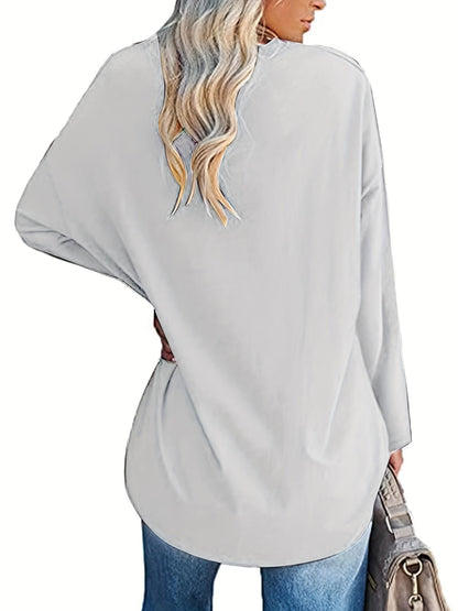 Damen Langarmshirt Oversize mit Katzenmotiv und Pfotenabdruck Rundhalsausschnitt Freizeitshirt