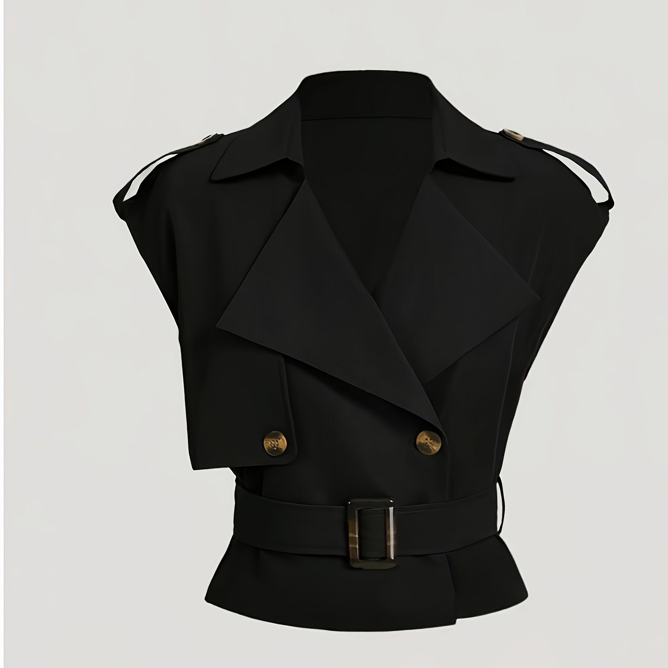 Damen ärmellose Trenchweste mit Gürtel – Eleganter Business- und City-Look