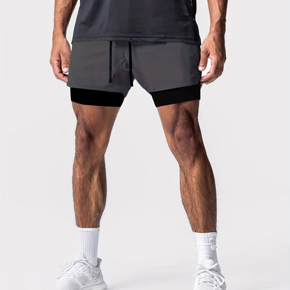 Herren Trainingsshorts 2-in-1 Performance Fitness Laufshorts