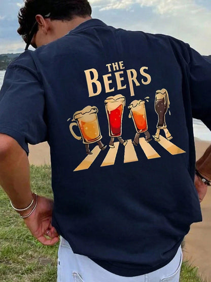 Herren T-Shirt mit „The Beers“ Band-Motiv – Lustiges Freizeitshirt für Musik- und Bierliebhaber