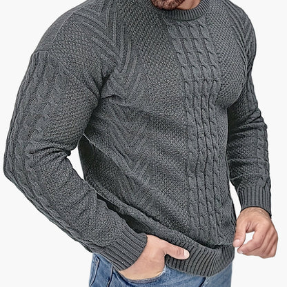 Herren Strickpullover mit Zopfmuster – Modischer Freizeitpulli für Herbst & Winter