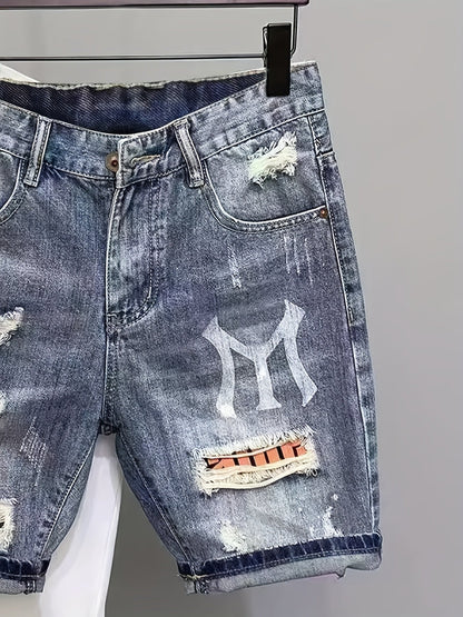Herren Jeansshorts im Used-Look mit Distressed-Details – Streetstyle Denim Shorts