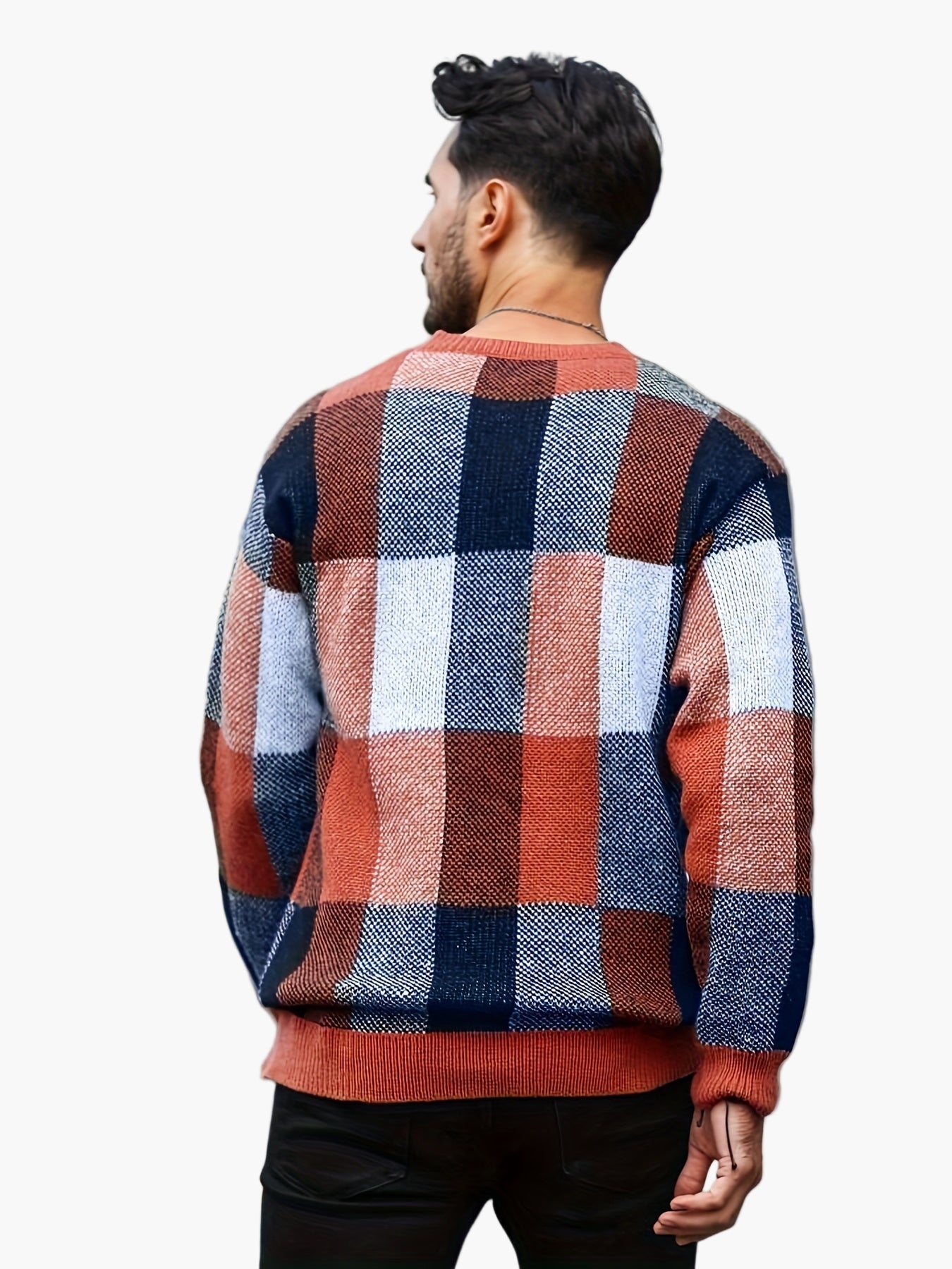 Herren Pullover mit Karomuster – Lässiger Strickpullover für Herbst und Winter