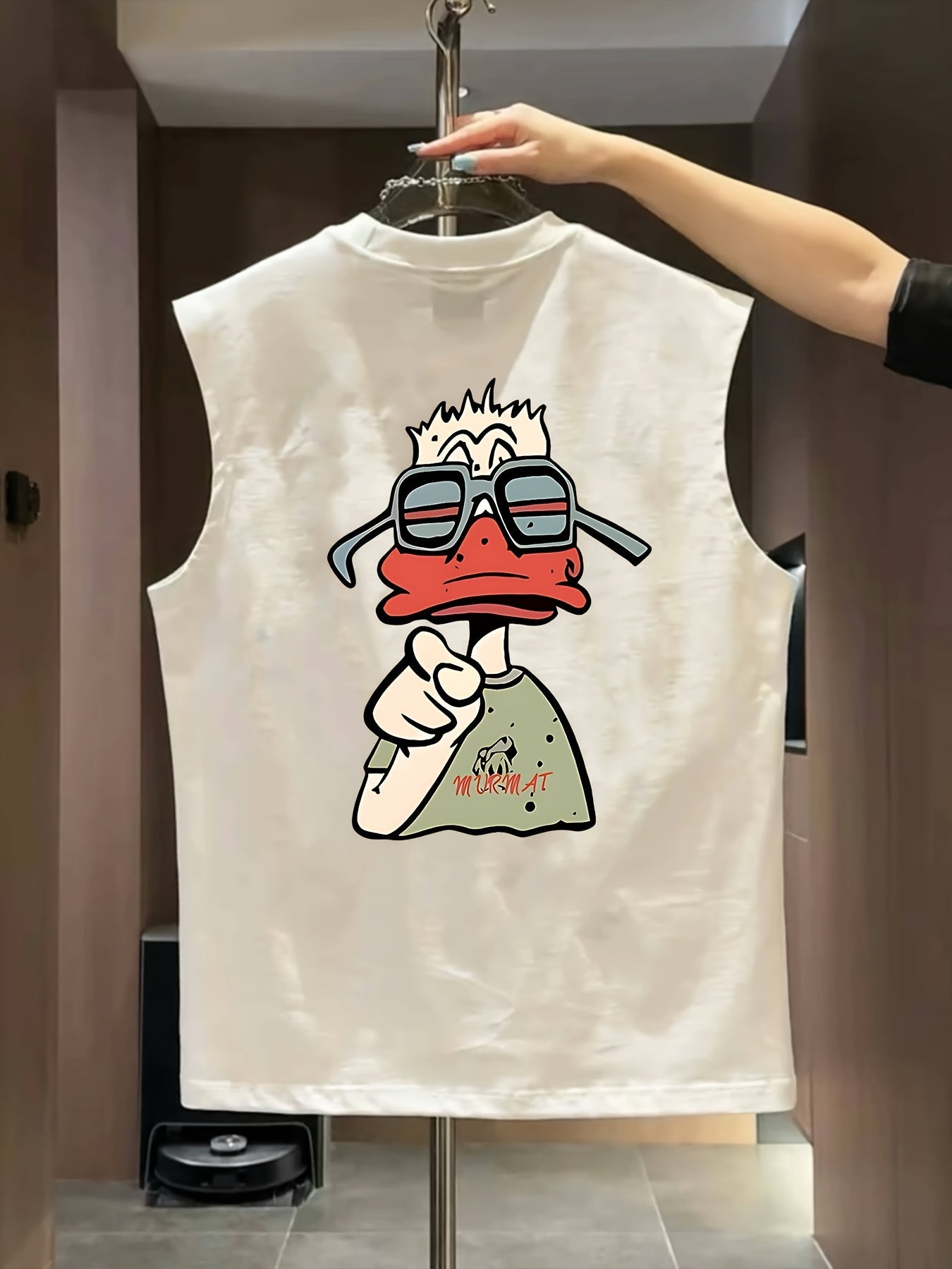 Herren Streetwear Tanktop mit coolem Enten-Print und Urban Style