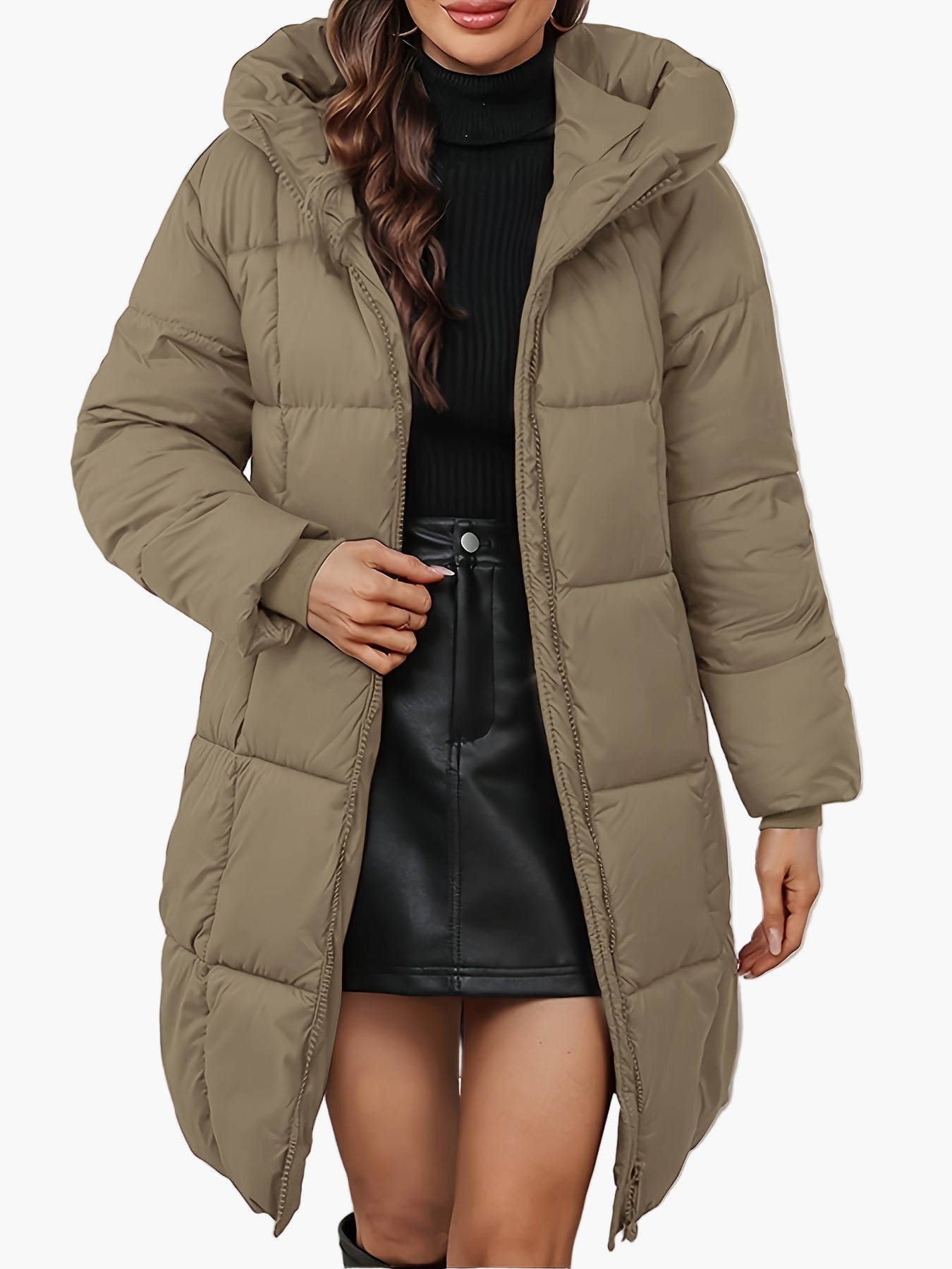 Damen Winter Steppmantel mit Kapuze – Eleganter, Wärmender Mantel für Alltag & Freizeit