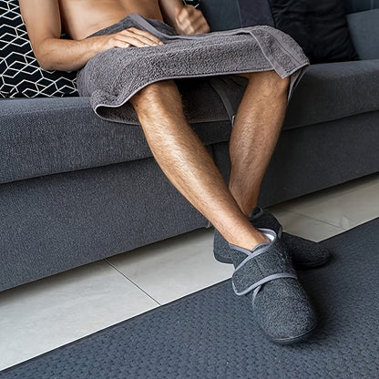 Herren Komfort Hausschuhe mit Klettverschluss und Knöchelunterstützung – Vintage Stil für Zuhause