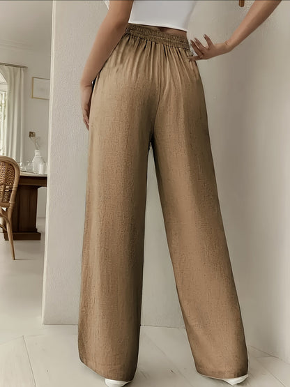 Damen Weite Bein Freizeithose mit Kordelzug – Lässige Loungehose für Alltag und Wochenende