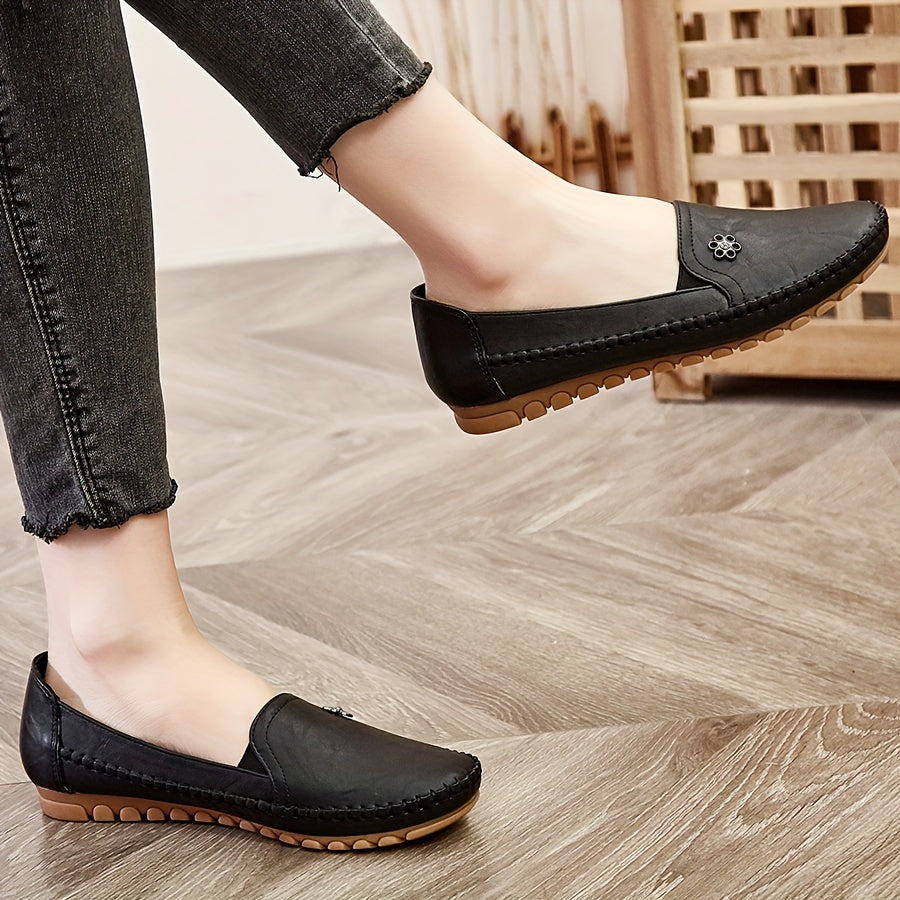 Damen Mokassins Slip-On Loafer Bequeme Alltagsschuhe Freizeit