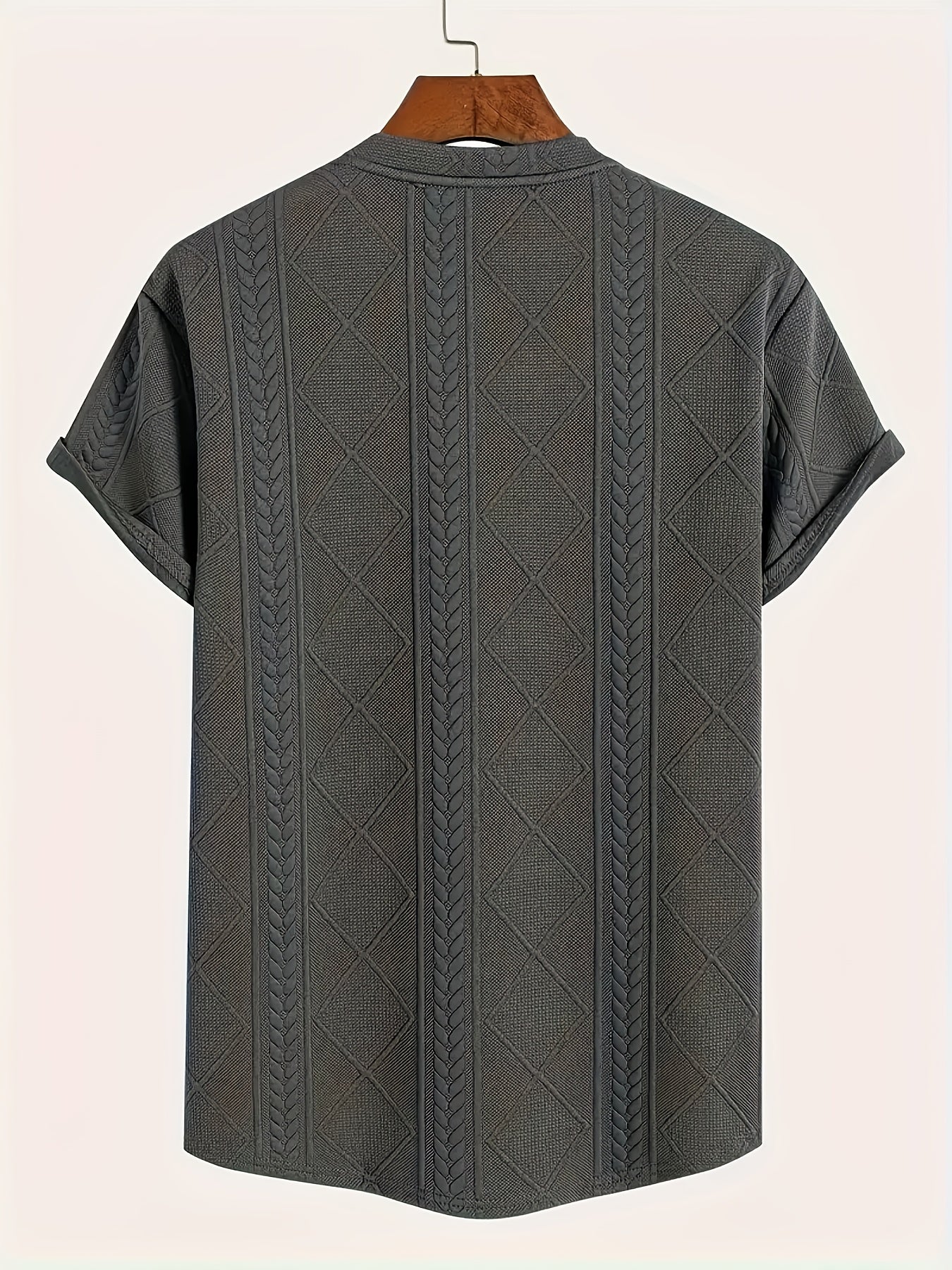 Herren T-Shirt im Strickmuster-Look – Freizeit, modisch, Sommer
