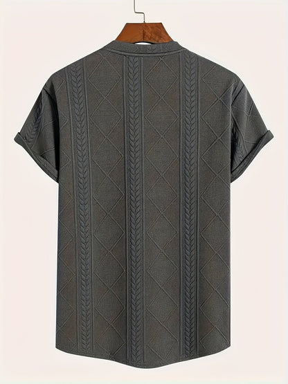 Herren T-Shirt im Strickmuster-Look – Freizeit, modisch, Sommer