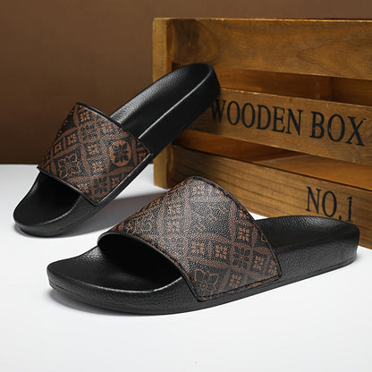 Herren Slide Sandalen mit modernem Muster – Bequeme Freizeitschuhe für Alltag & Strand