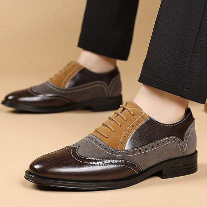 Herren Business Casual Brogue Schuhe – Klassische Schnürschuhe für Alltag & Büro