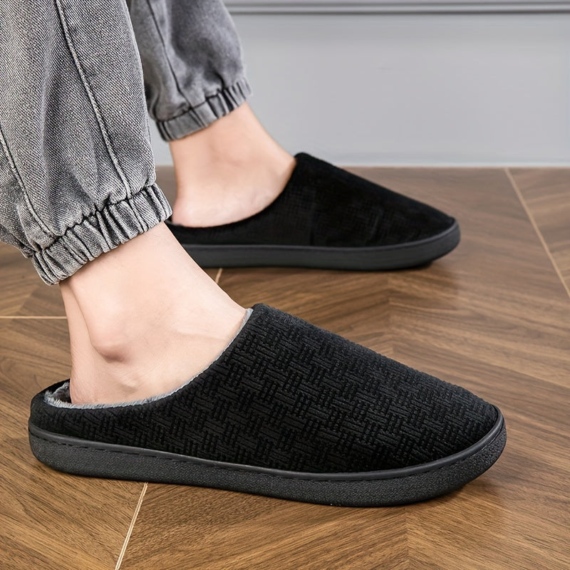 Unisex Hausschuhe Schwarz mit weichem Innenfutter
