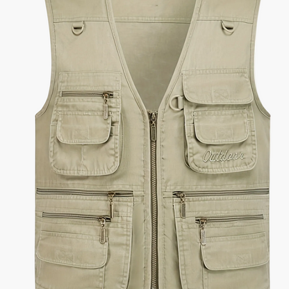 Herren Outdoor Freizeit Weste mit vielen Taschen – Angler-, Reise- & Fotografie-Weste, Utility Style