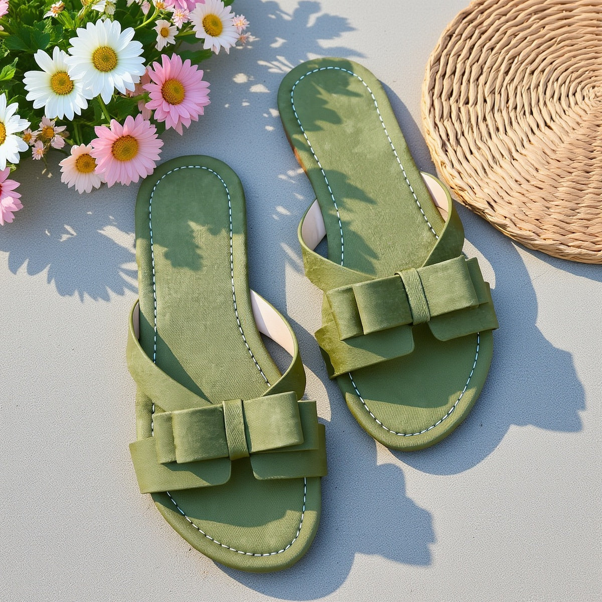 Damen Sandalen mit Schleife – Elegante Sommerschuhe für Freizeit und Gartenpartys
