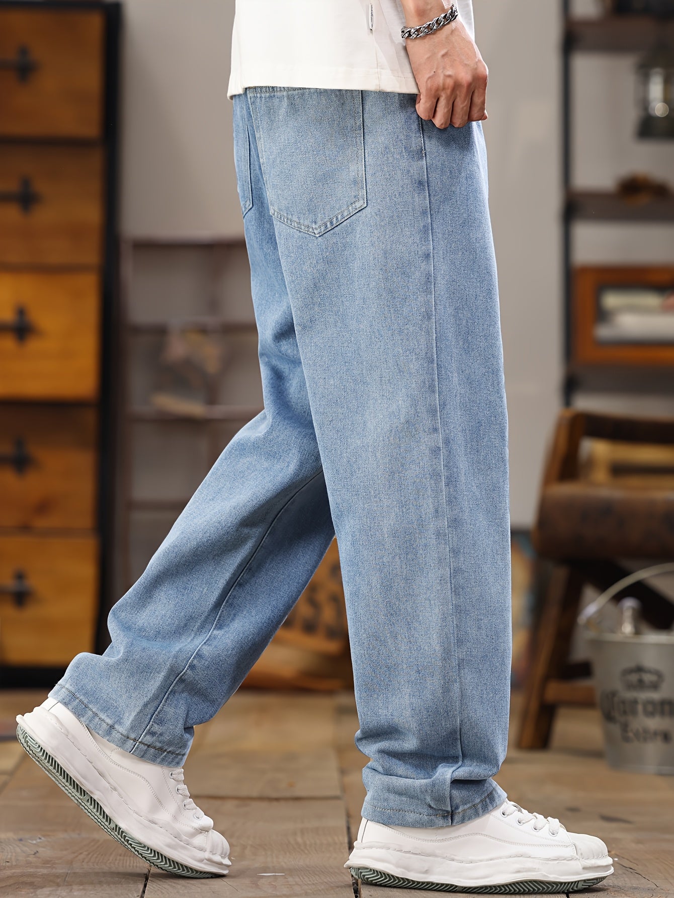 Herren Relaxed Fit Jeans Jogginghose – Modischer Freizeit-Look mit Kordelzug
