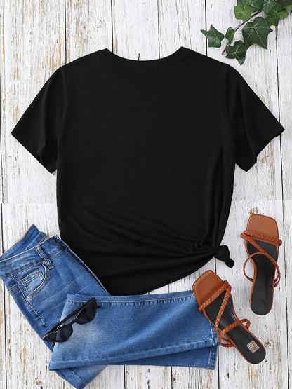 Damen T-Shirt mit floraler Boho-Feder Grafik – Modisches Freizeitshirt für Frühling und Sommer