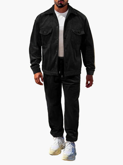 Herren Cord Freizeitanzug Set – Lässiger Style für Herbst und Winter