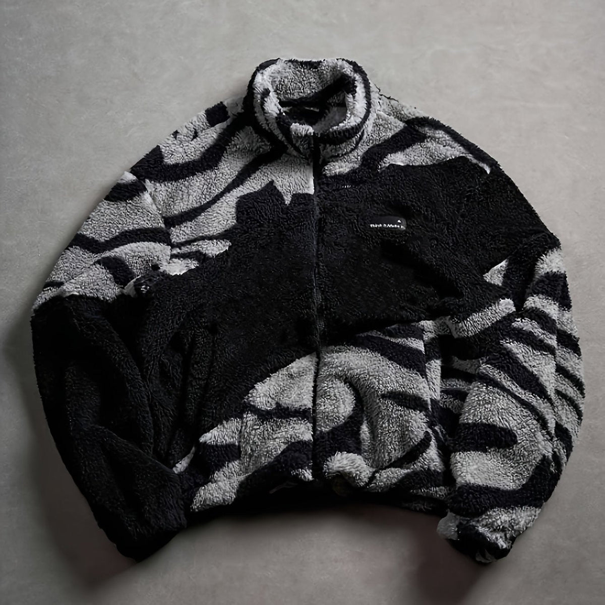 Fleecejacke Unisex mit Stehkragen und Reißverschluss, Tiermuster, mehrere Farben