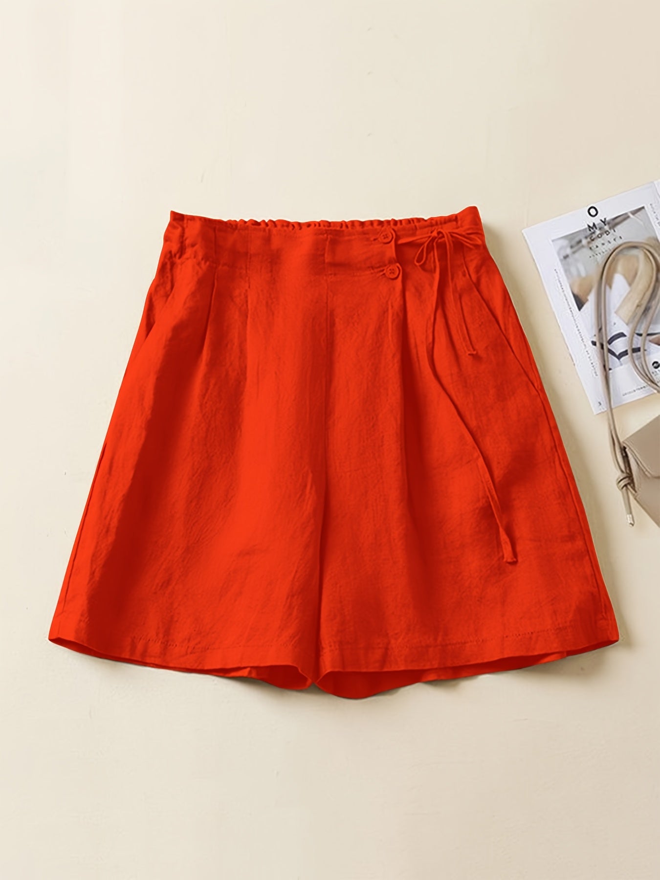 Damen Weite Freizeithose Shorts – Elegante High-Waist Culottes für Alltag und Büro