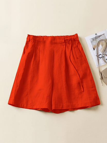 Damen Weite Freizeithose Shorts – Elegante High-Waist Culottes für Alltag und Büro