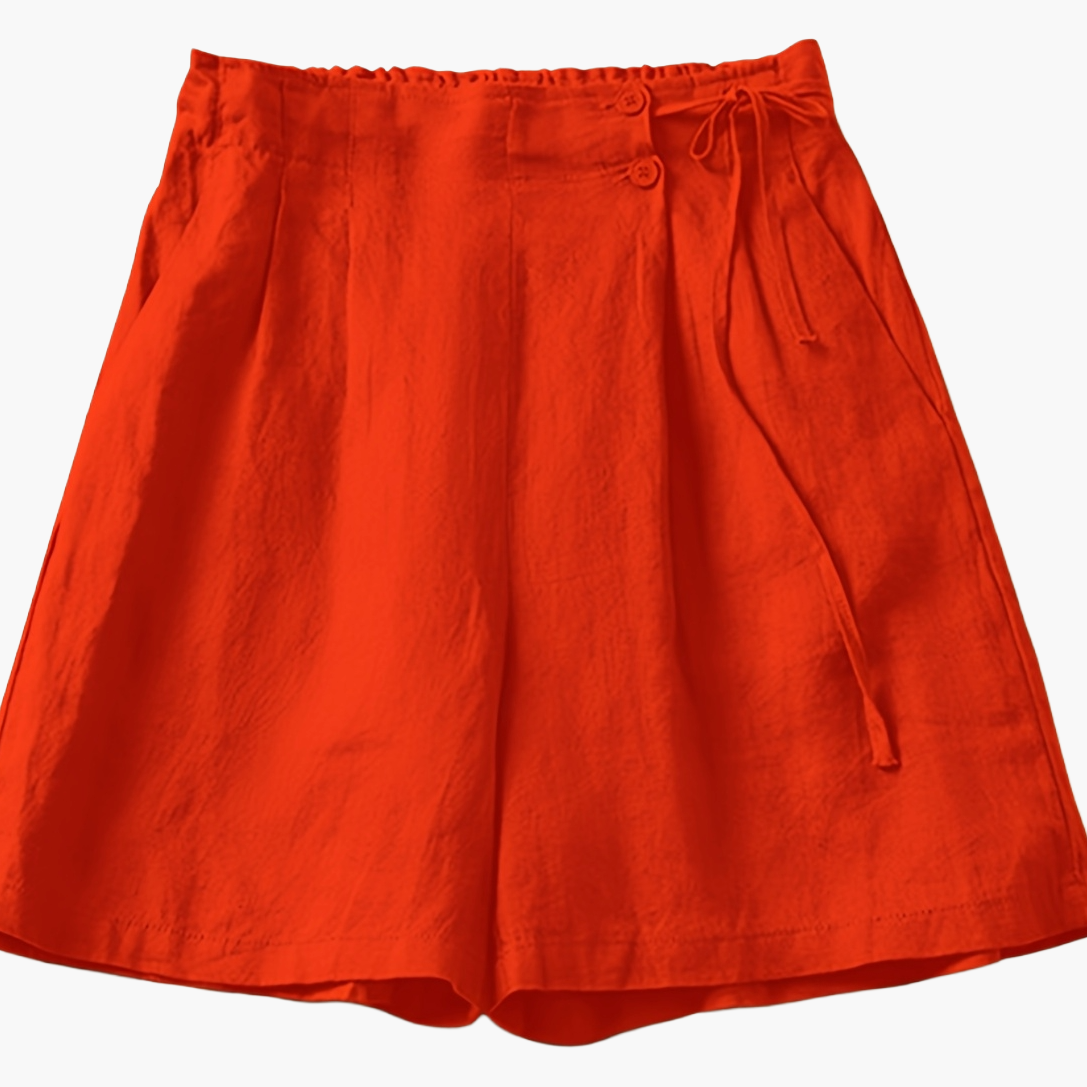Damen Weite Freizeithose Shorts – Elegante High-Waist Culottes für Alltag und Büro