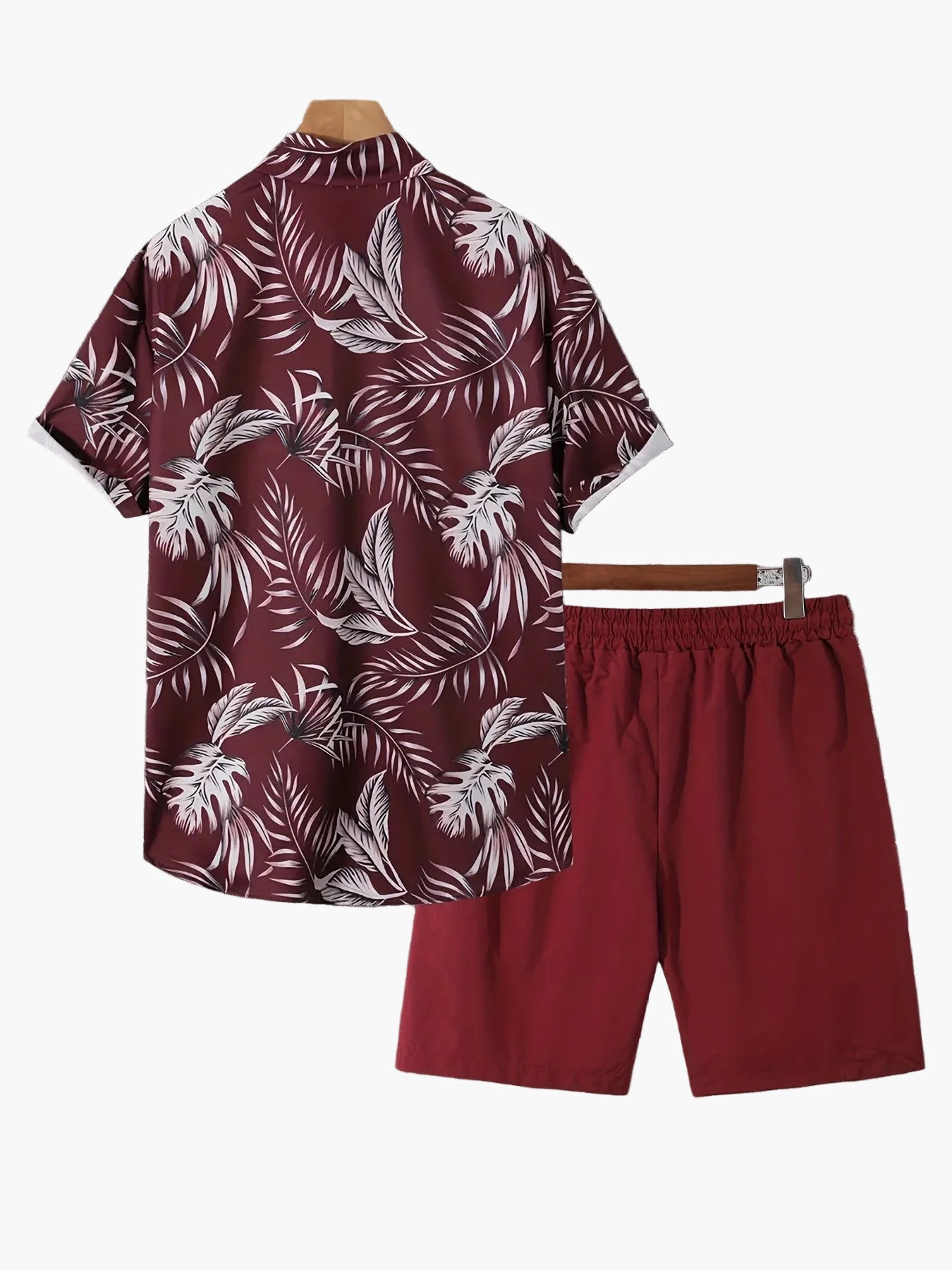 Herren Sommer Strand Set – Kurzarm Hemd mit tropischem Print und Shorts, Freizeitmode für Urlaub