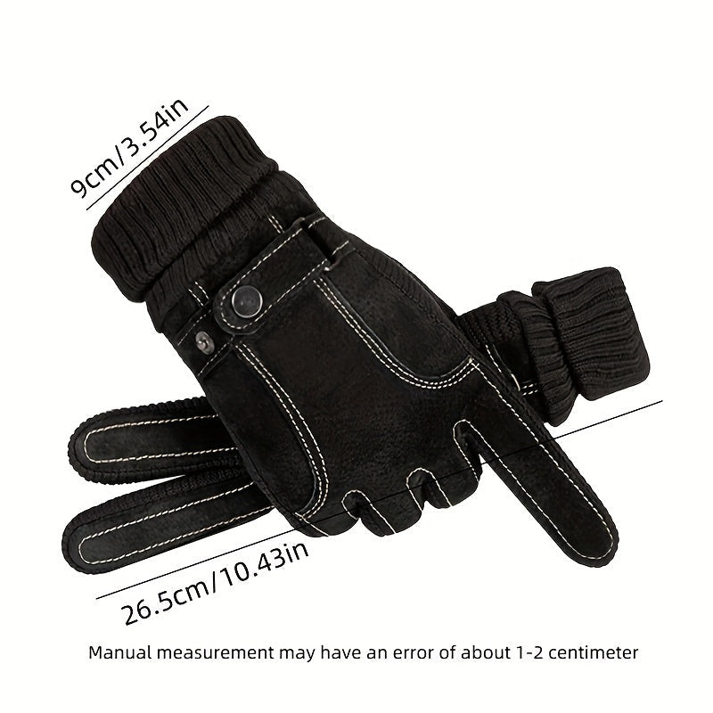 Unisex Winterhandschuhe mit Rippbündchen und Ziernähten