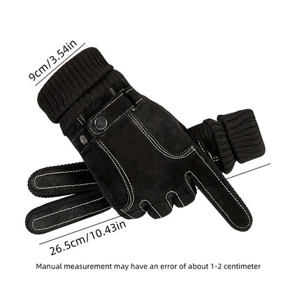 Unisex Winterhandschuhe mit Rippbündchen und Ziernähten