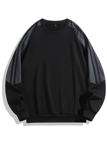 Herren Trainingsanzug Freizeit Sport Set – Bequemes Sweatshirt und Jogginghose im modernen Streifen-Design