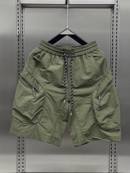 Herren Utility Cargo Shorts mit Reißverschlusstaschen – Urban Athleisure Style