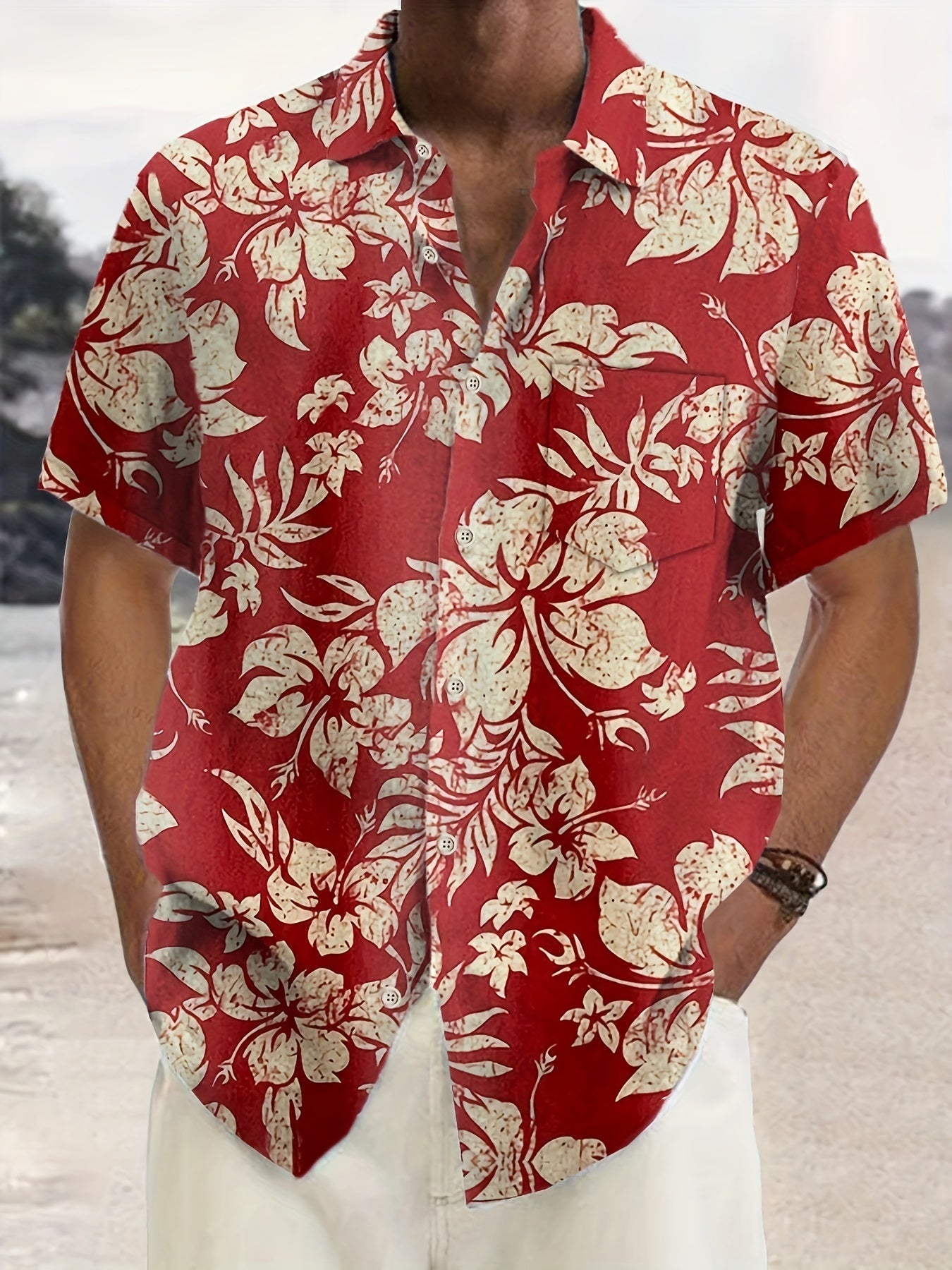 Herren Vintage Hawaiihemd mit Blumenmuster – Perfektes Sommerhemd für Urlaub & Freizeit