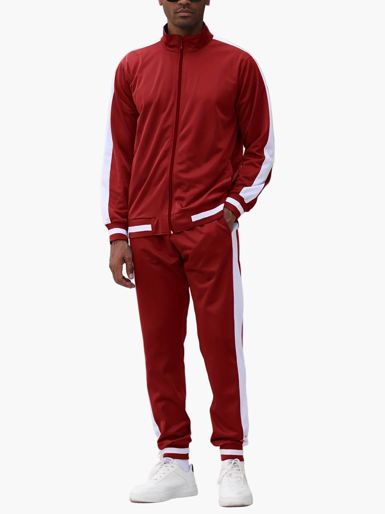 Herren Sportlicher Trainingsanzug mit Farbblock-Design – Freizeit & Fitness Style