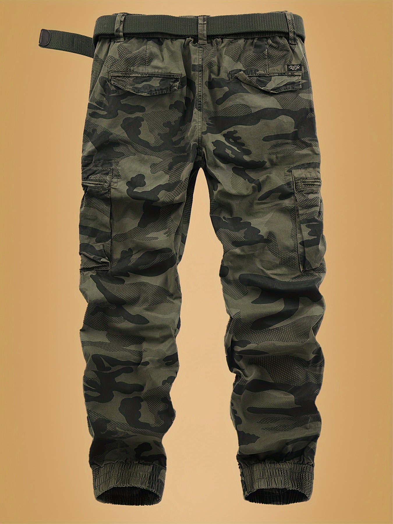 Herren Cargo Jogger Hose mit Camouflage Muster und Utility-Design – Streetwear und Outdoor