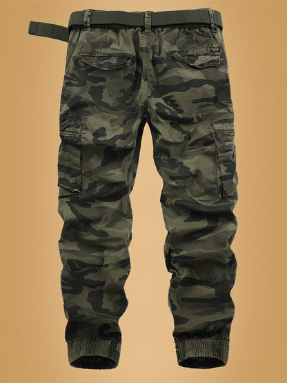 Herren Cargo Jogger Hose mit Camouflage Muster und Utility-Design – Streetwear und Outdoor