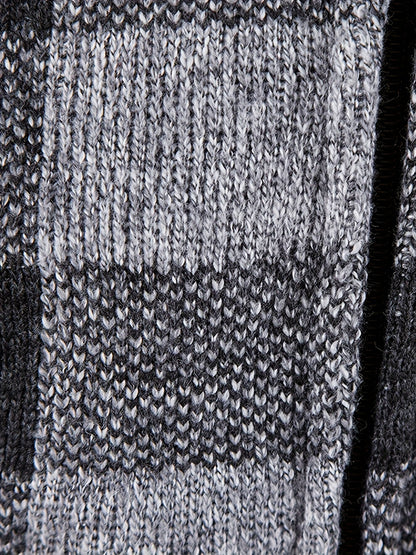 Herren Hoodie mit Reißverschluss, kariert, gefüttert, warm, Braun Schwarz