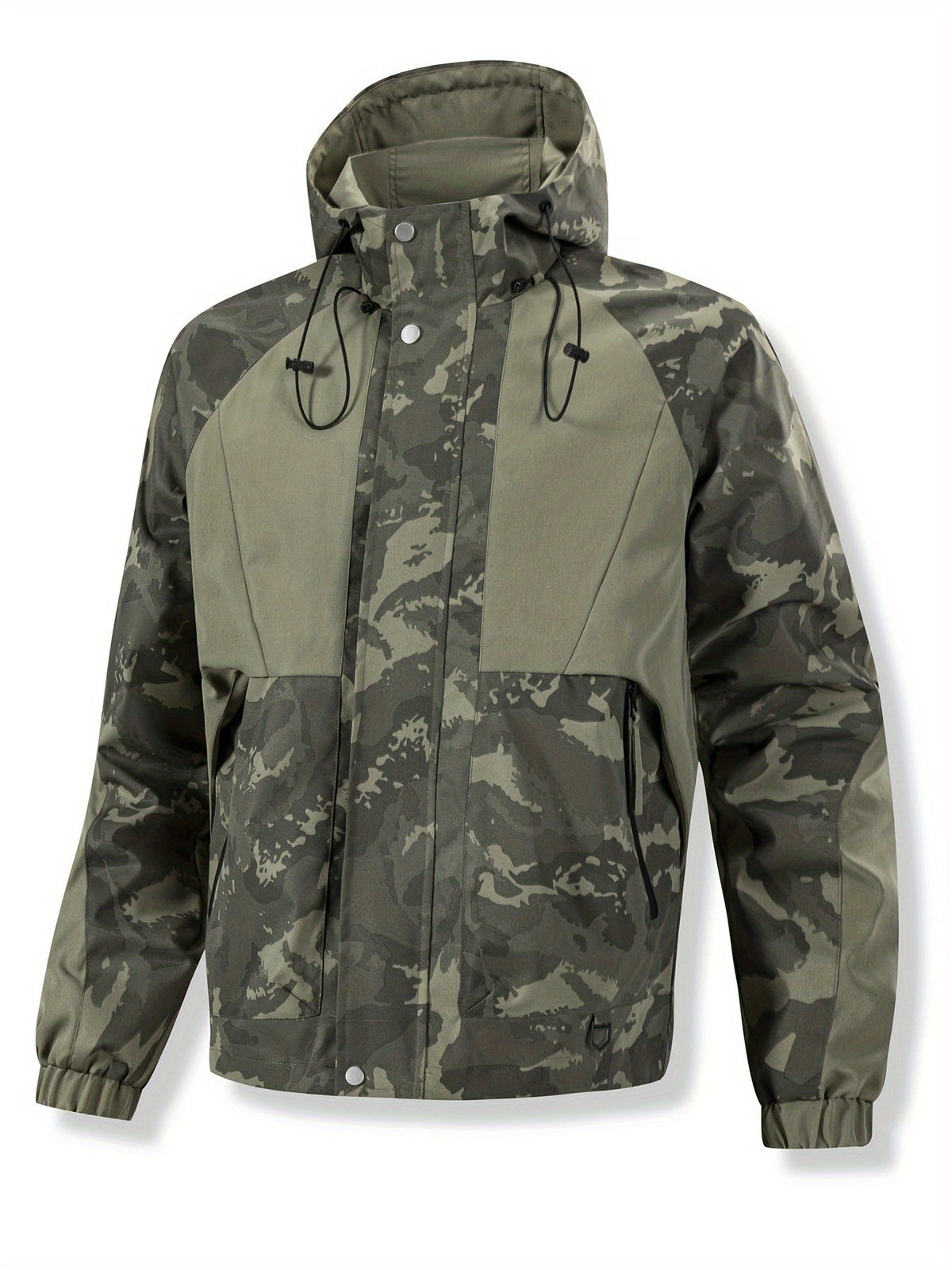 Herren Tarnmuster Jacke mit Kapuze – Grün Camouflage