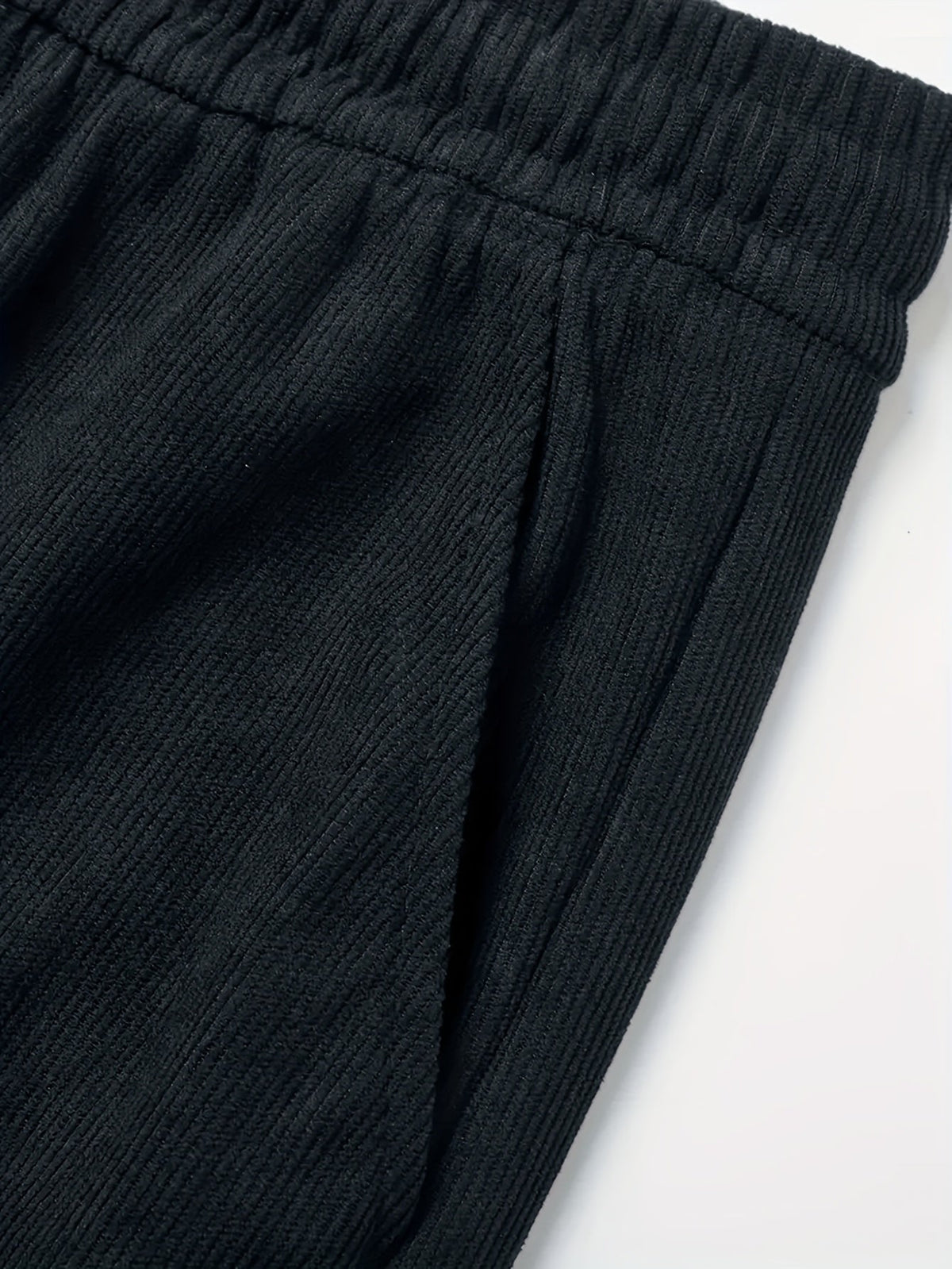Cordhose Herren Winter warm gefüttert Jogginghose Schwarz