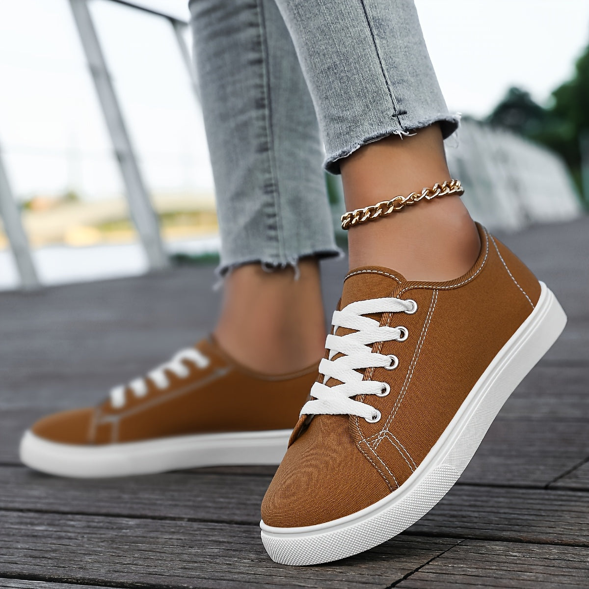Damen Freizeit-Sneaker mit Schnürung – Bequeme Low-Top Schuhe für Alltag und Freizeit
