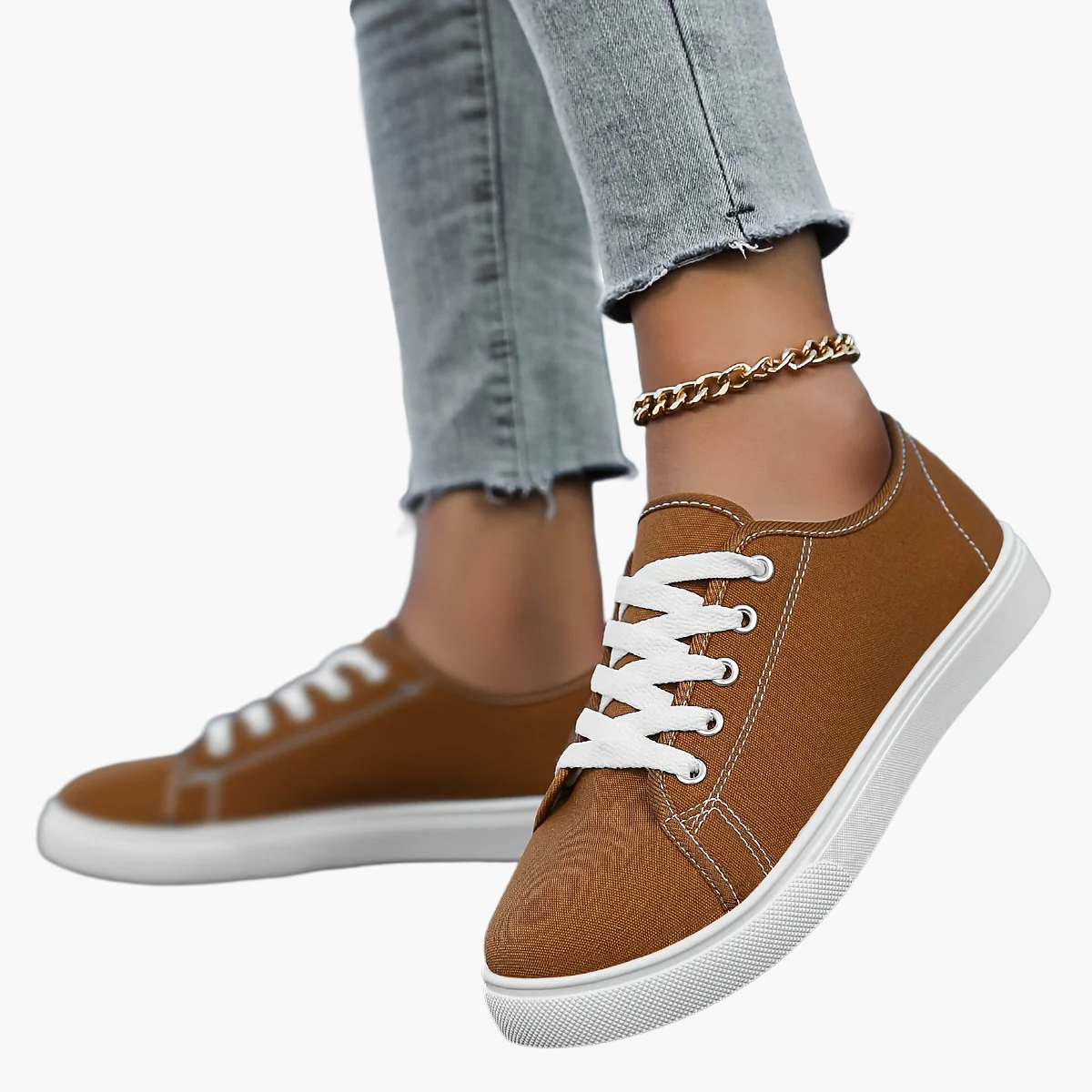 Damen Freizeit-Sneaker mit Schnürung – Bequeme Low-Top Schuhe für Alltag und Freizeit