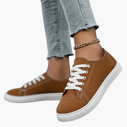 Damen Freizeit-Sneaker mit Schnürung – Bequeme Low-Top Schuhe für Alltag und Freizeit