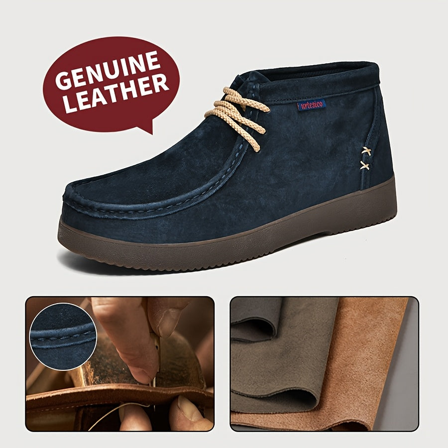 Herren Chukka Stiefel Wildleder-Optik Schnürschuhe Freizeitschuhe