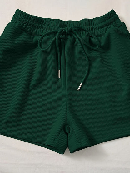 Damen Freizeit Set Crop Top und Shorts für Sommer, Sport & Alltag