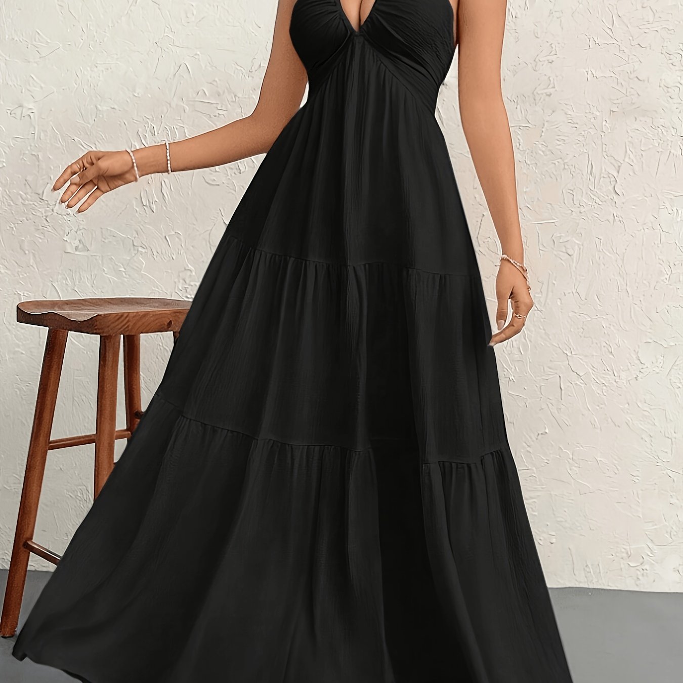 Damen Maxikleid Elegant mit Spaghettiträgern und Rückenfrei – Stilvolles Abend- und Sommerkleid